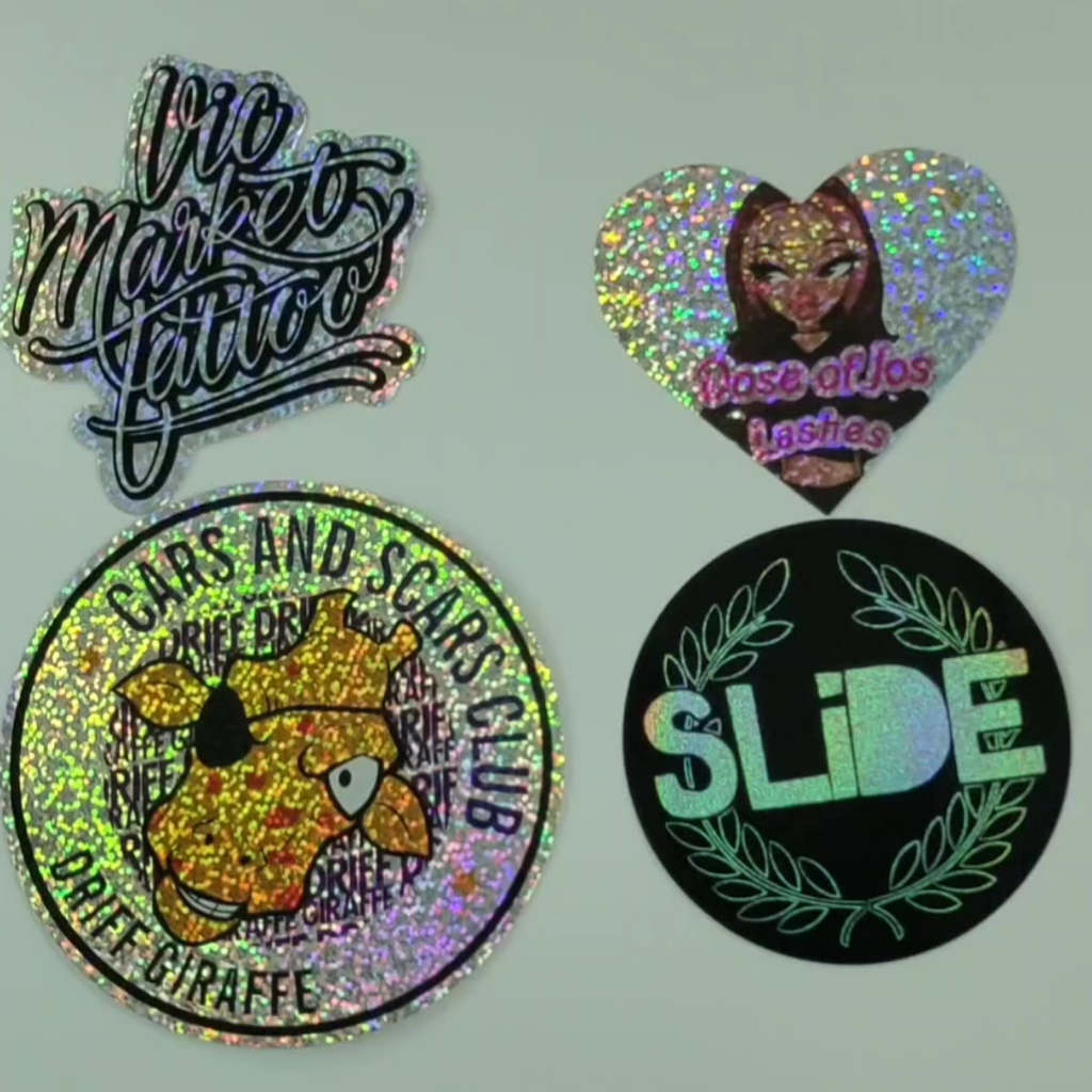 Custom Stickers with Glitter