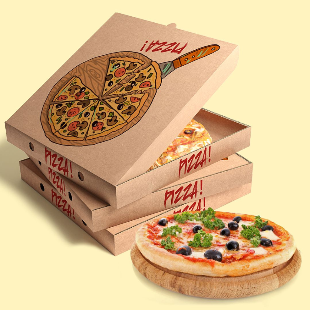 pizza boxes with logo