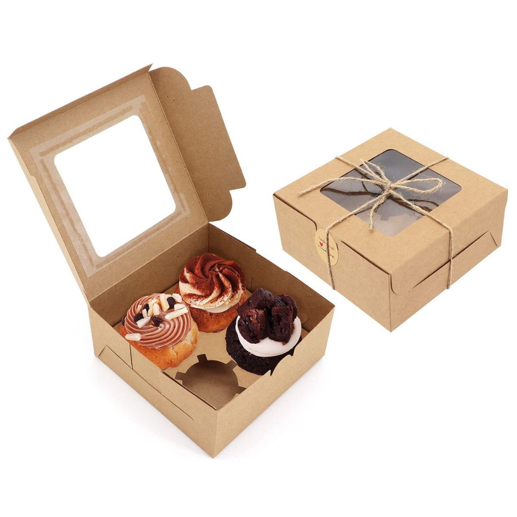 Kraft cupcake window boxes