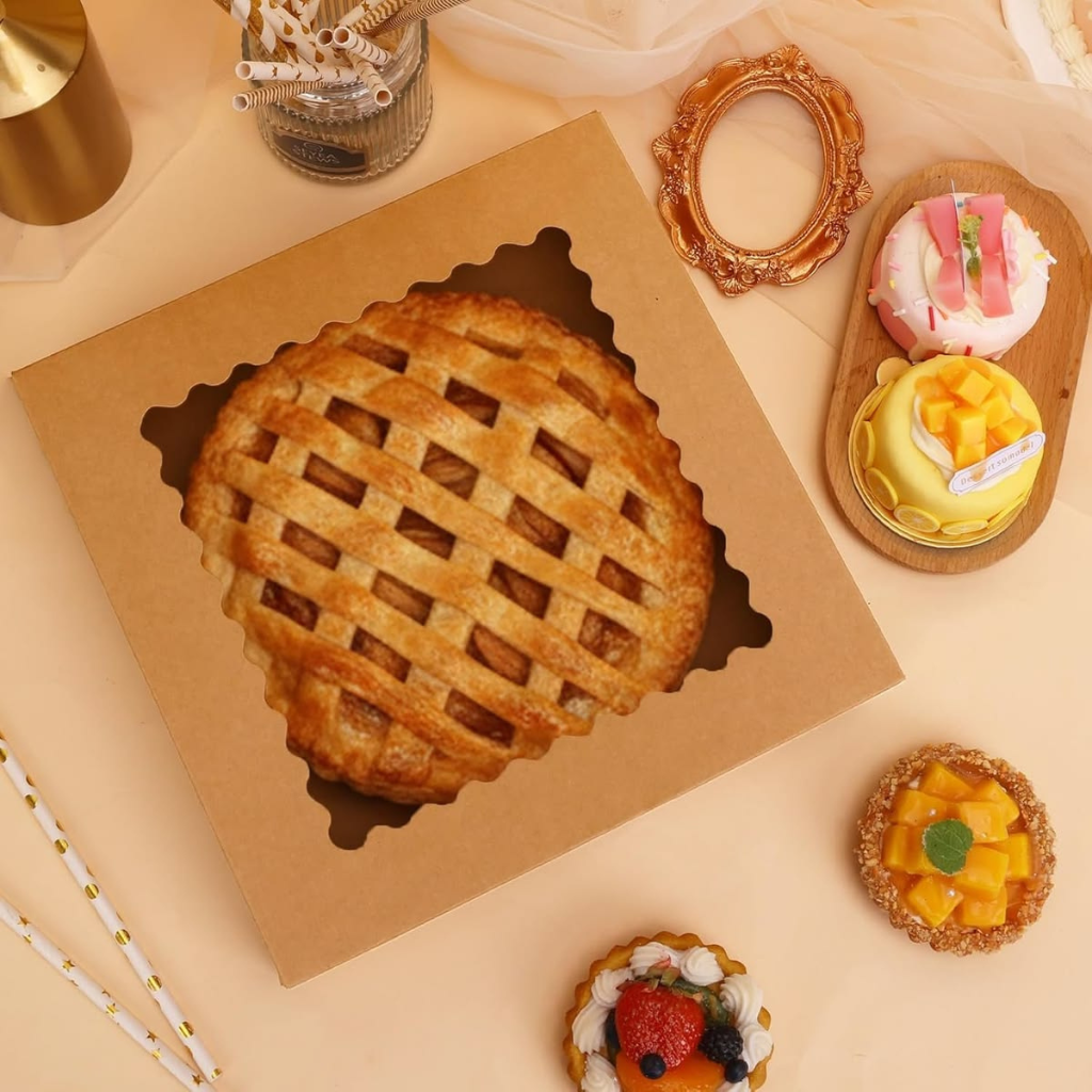 kraft pie boxes with a window