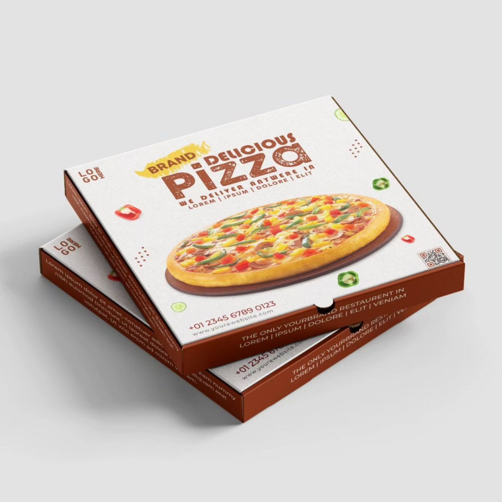 pizza boxes with logo