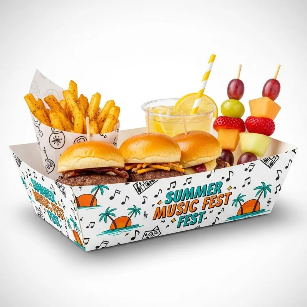 Outdoor event food trays
