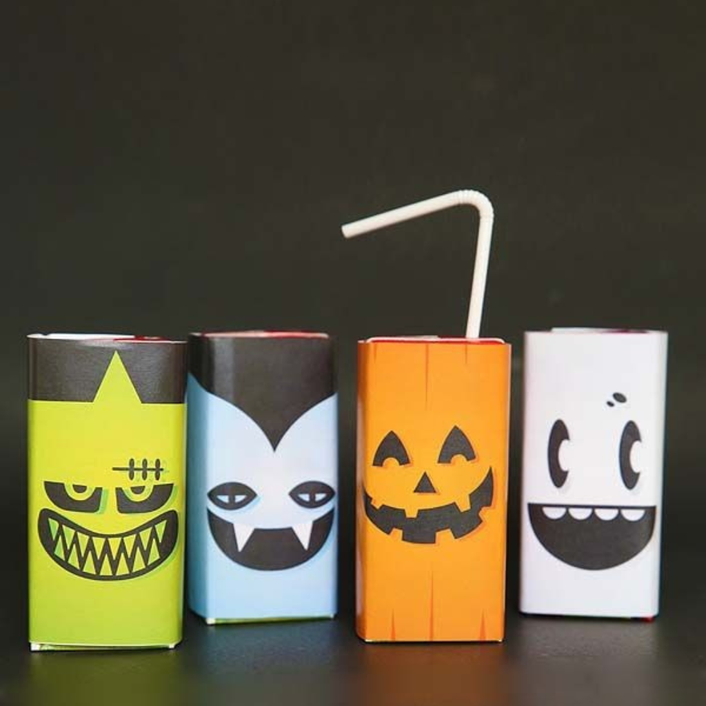 custom Halloween juice boxes