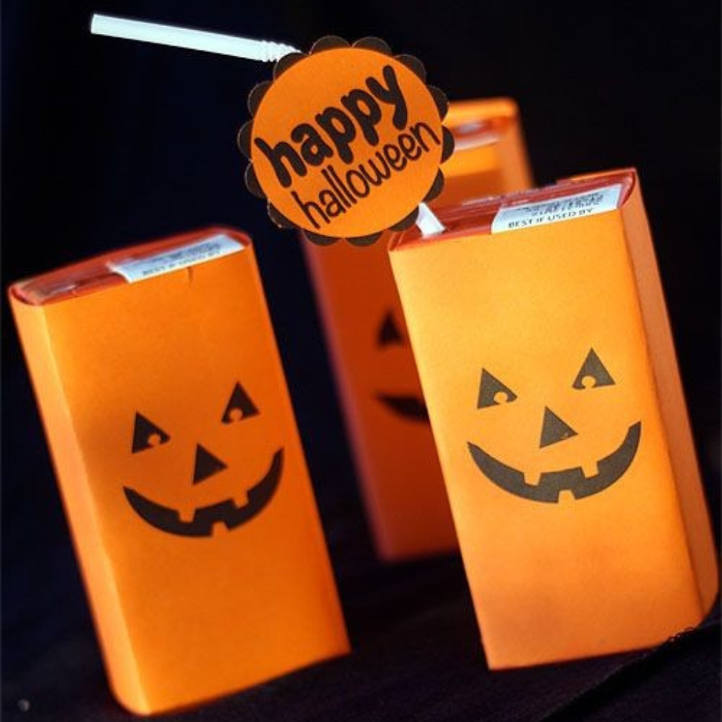 Halloween-themed juice cartons