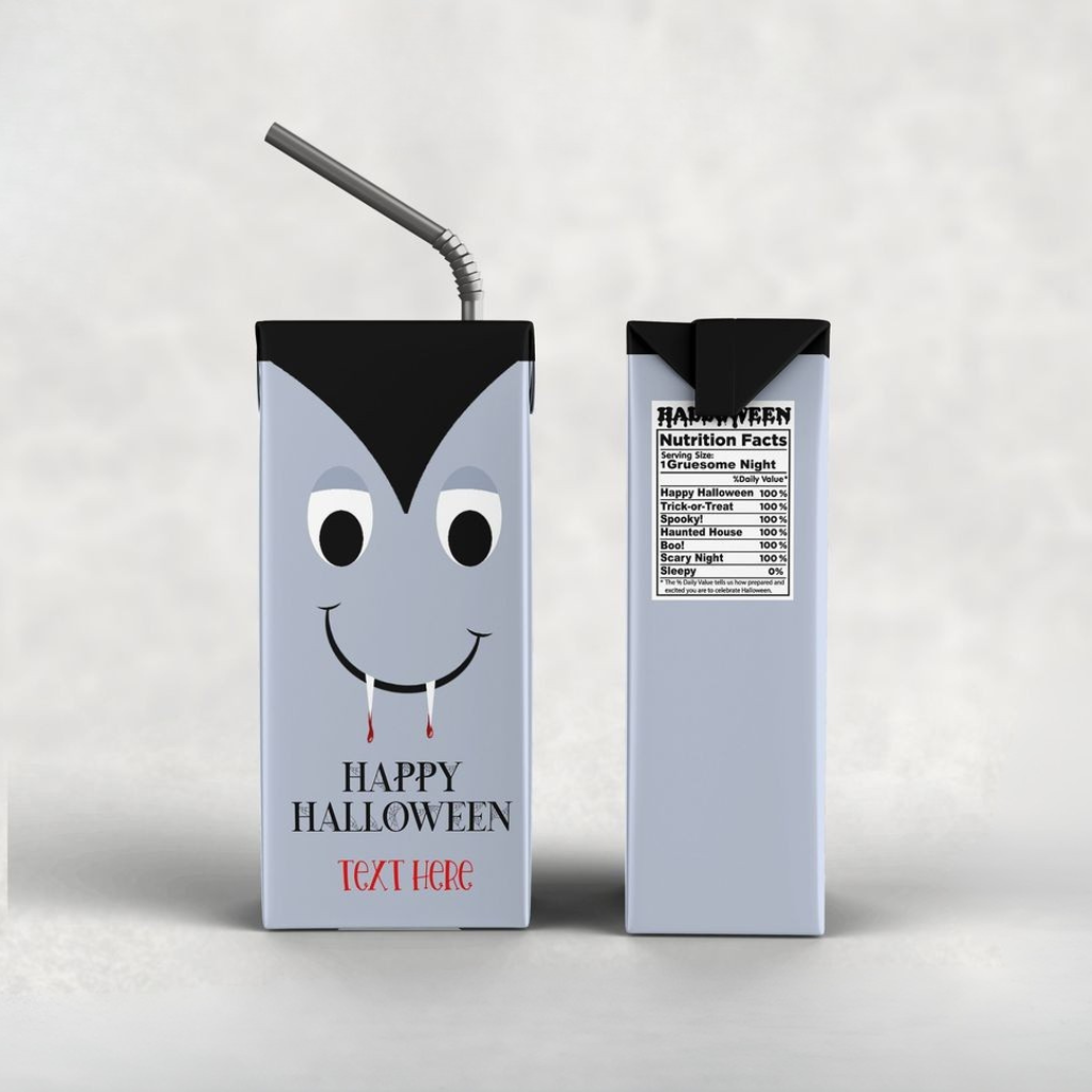 Halloween party juice boxes