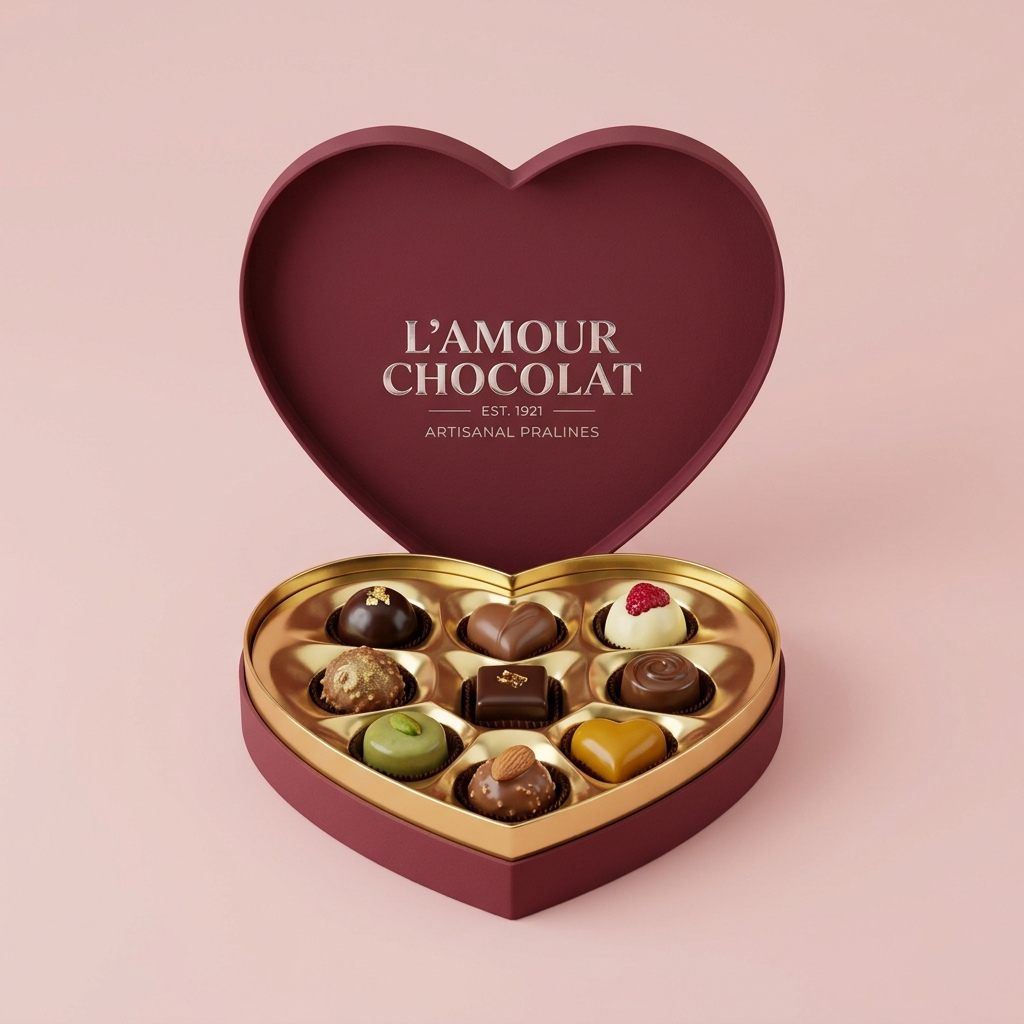 luxury heart shape chocolate boxes
