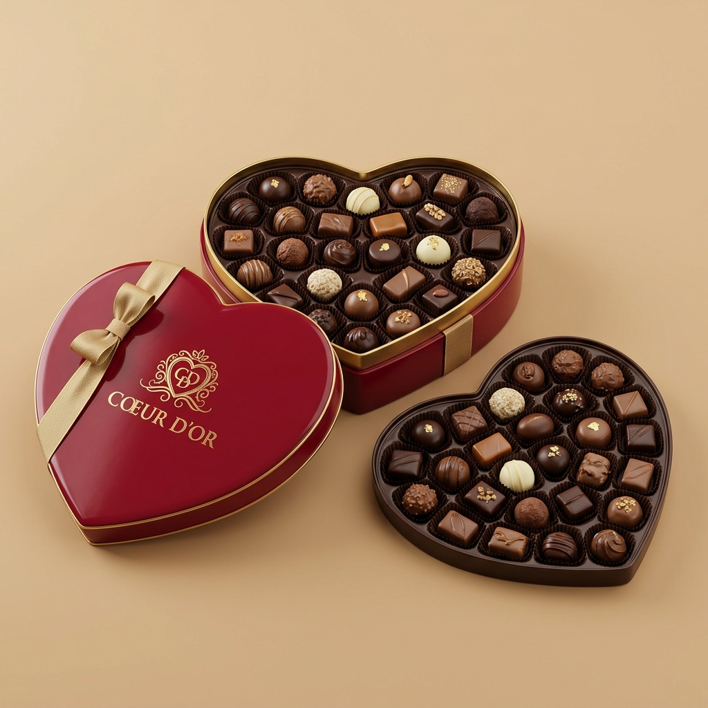 custom heart shaped chocolate box