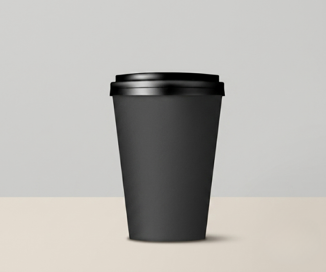 Custom black coffee cup