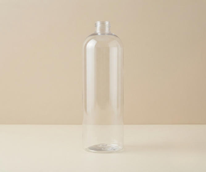 Empty round bottle