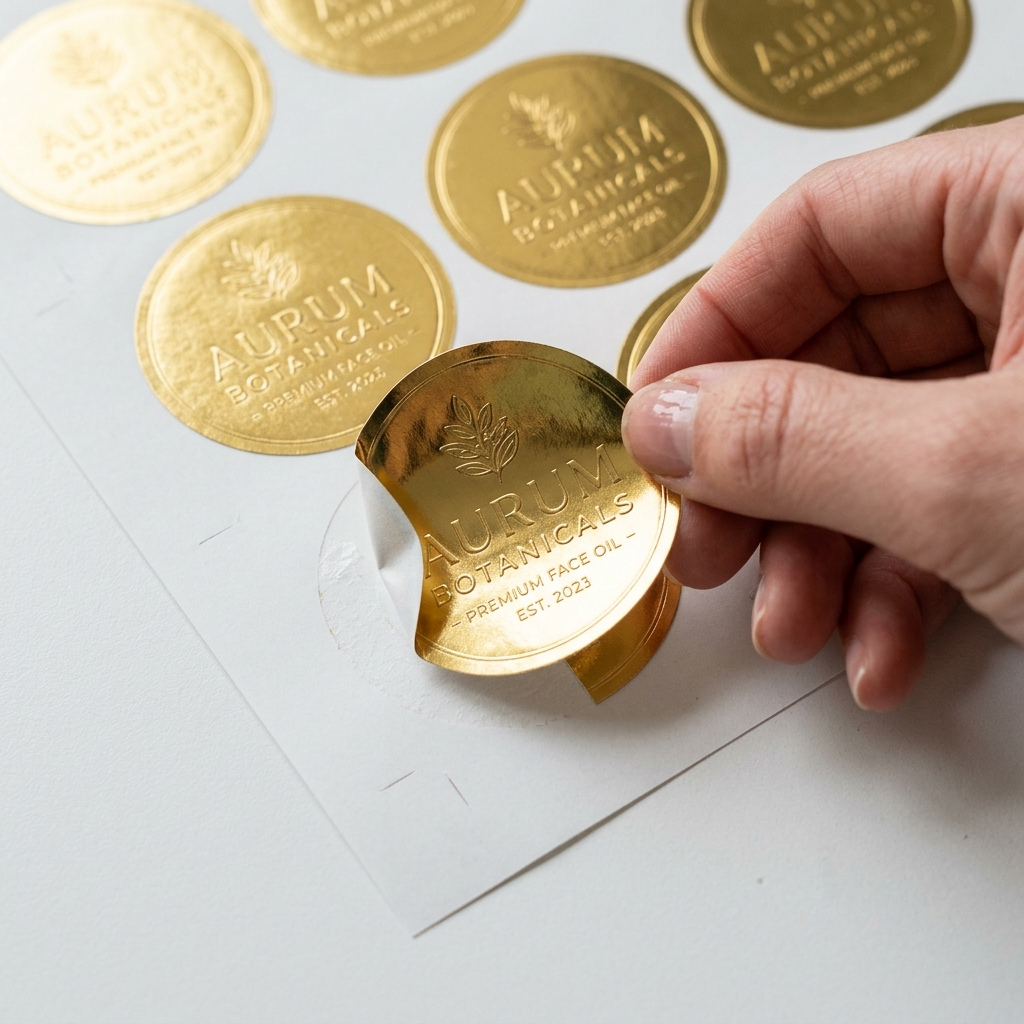 Custom metallic foil stickers