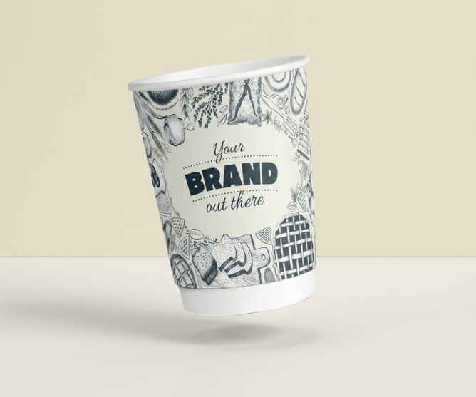 custom printed coffee cup wholesale