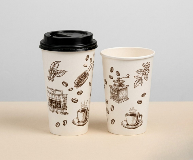 disposable custom printed coffee cup