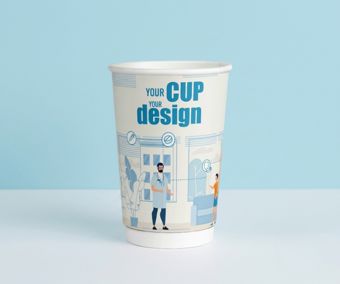 custom double wall coffee cup