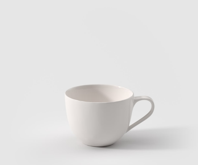 Flat white cup with handle