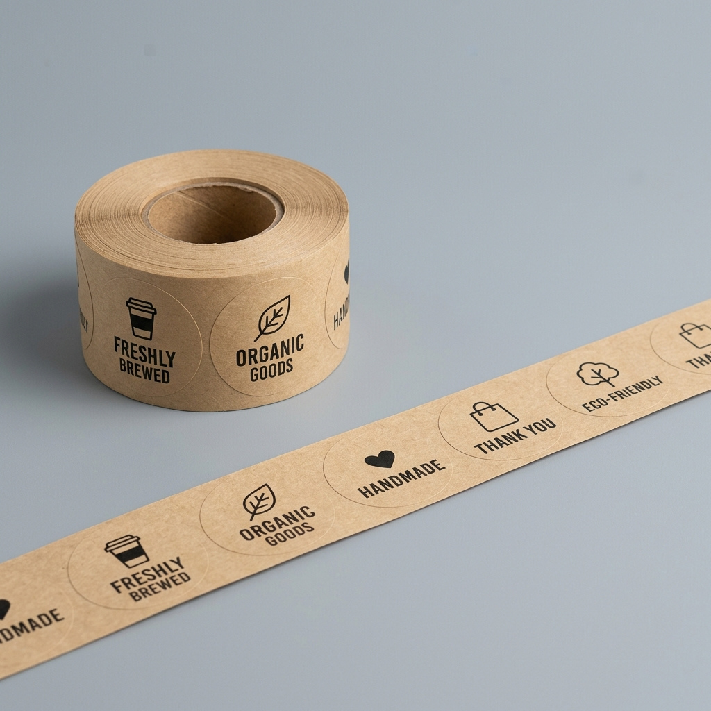 die-cut kraft stickers