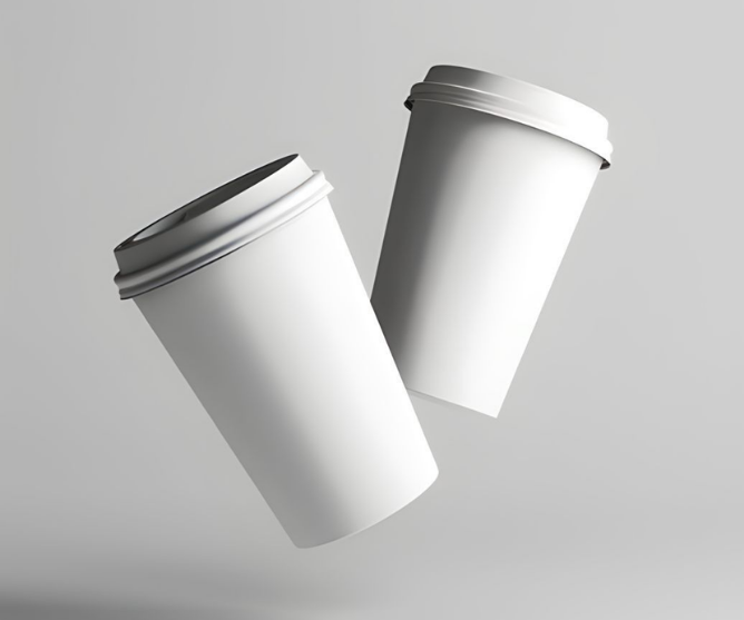 Custom printed white coffee cup